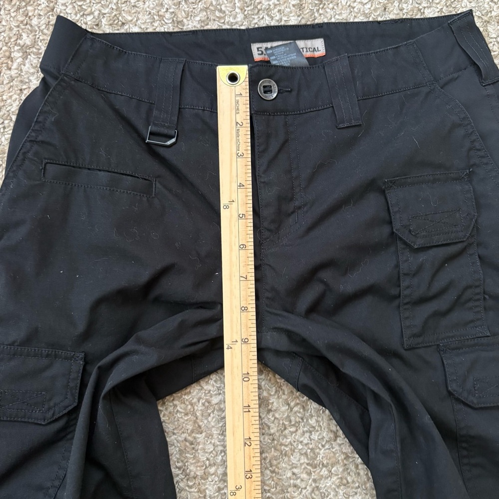 5.11 Tactical Pants Women 4 Black Cargo Straight Leg Workwear Pockets 31” Inseam - Picture 10 of 11